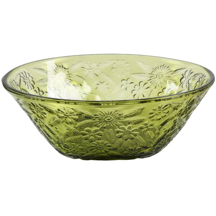 Pineapple and Floral Green by Indiana Glass