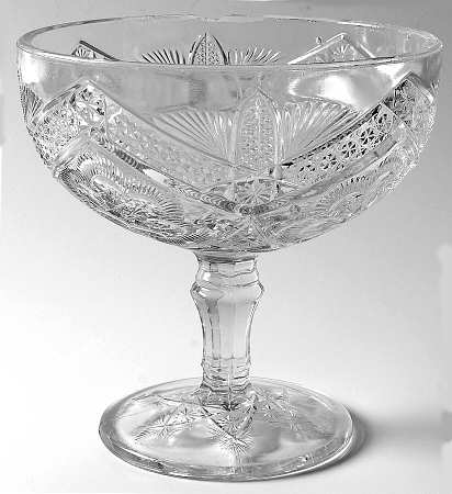 Rayed Flower 9" Compote No Lid