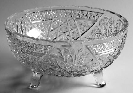 Rosette with Pinwheels 4" 3-Toed Footed Bowl