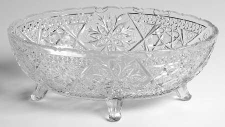 Rosette with Pinwheels Oval Bowl