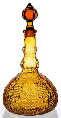 Sandwich Amber Decanter & Stopper