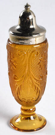 Sandwich Amber Footed Shaker & Metal Lid