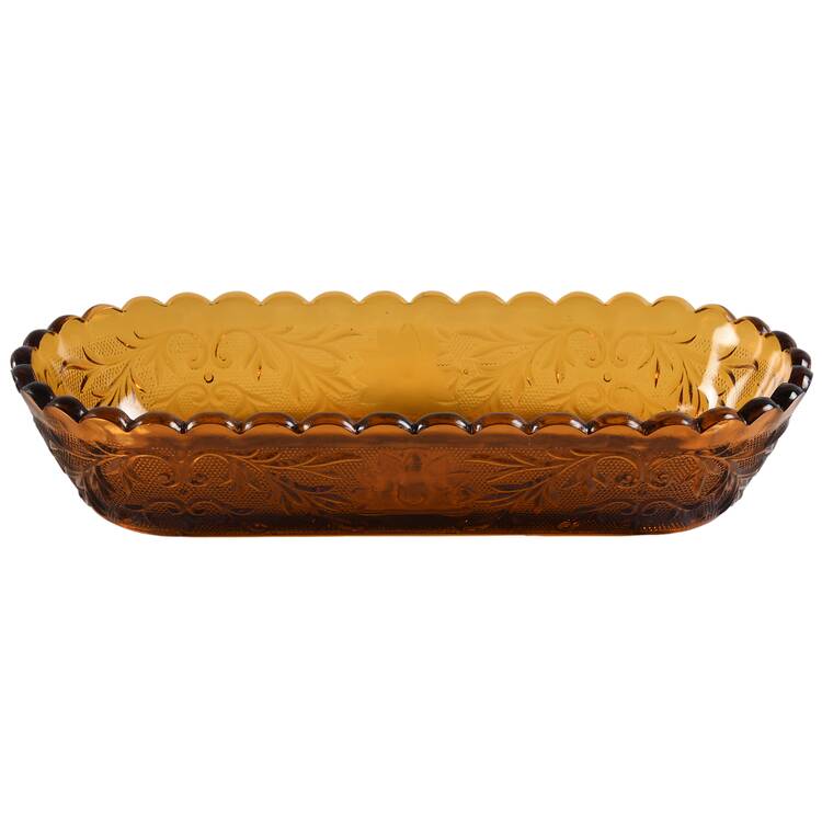 Sandwich Amber 10" Oval Celery