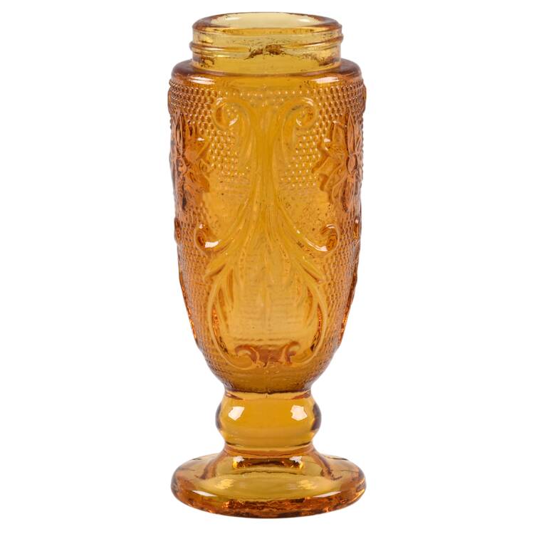 Sandwich Amber Footed Shaker No Metal Lid