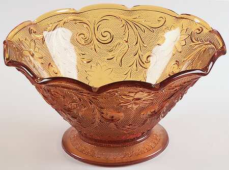 Sandwich Amber 10" Ruffled Bowl