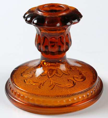 Sandwich Amber 3" Single Light Candlestick