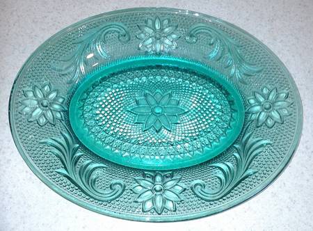 Sandwich Teal Blue 8" Oval Platter