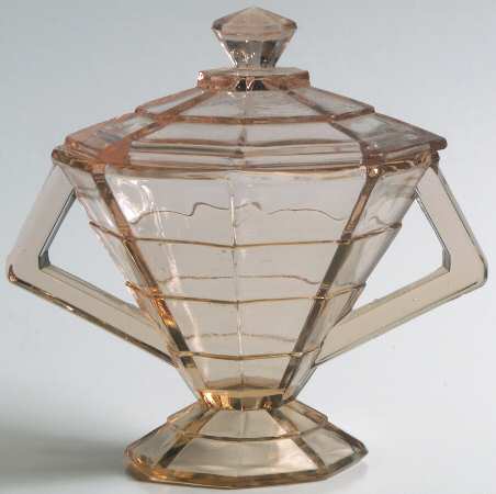 Tea Room Pink Footed Sugar Bowl & Lid