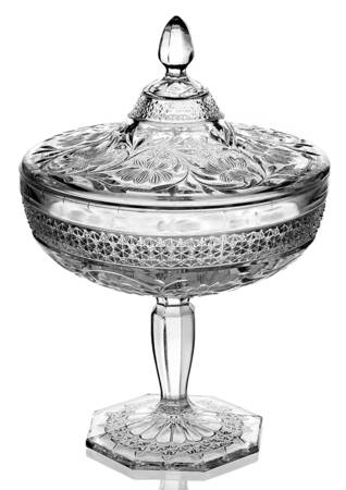 Rose Point Band 6" Compote & Lid