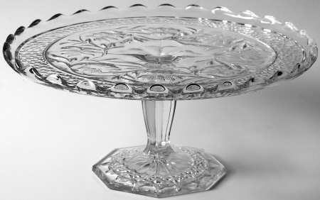 Rose Point Band 9" Diameter Pedestal Cake Stand