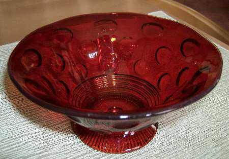 Old English Ruby 6" Footed Round Bowl