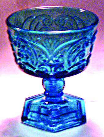 Scroll Antique Blue Champagne/Tall Sherbet