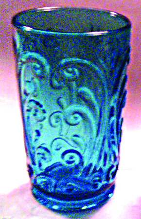 Scroll Antique Blue Flat Iced Tea