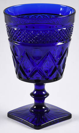 Cape Cod Cobalt Blue Water Goblet with Wafer Stem