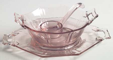 Molly Pink Mayonnaise Bowl, Underplate and Ladle