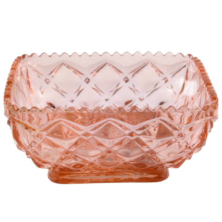 Diamond Block Pink Square Bowl 5"