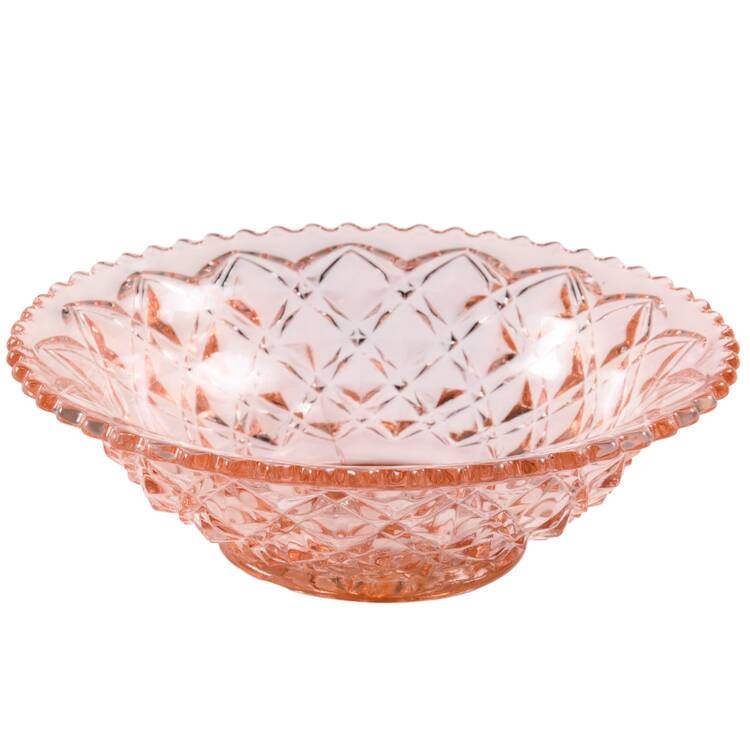Diamond Block Pink 6" Round Bowl