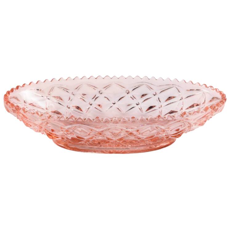 Diamond Block Pink Pickle Dish