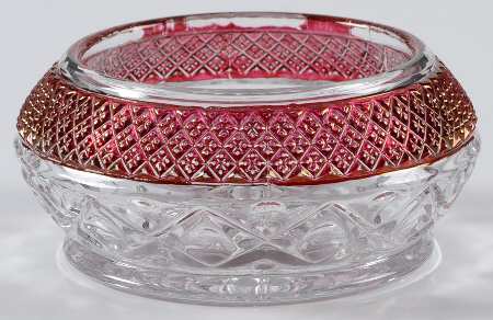 Cape Cod Ruby Flash Round Puff Box No Lid