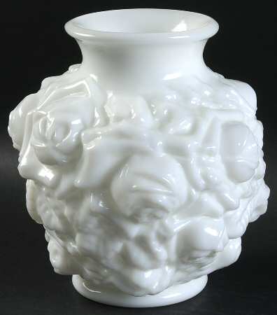 Rose Milk Glass 6" Flower Vase