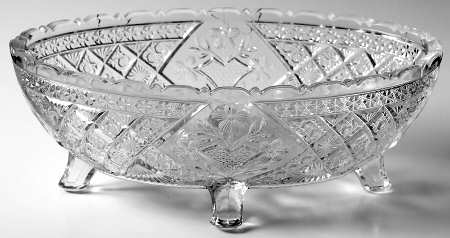 Garden Pink 9" Oval 4 Toed Bowl
