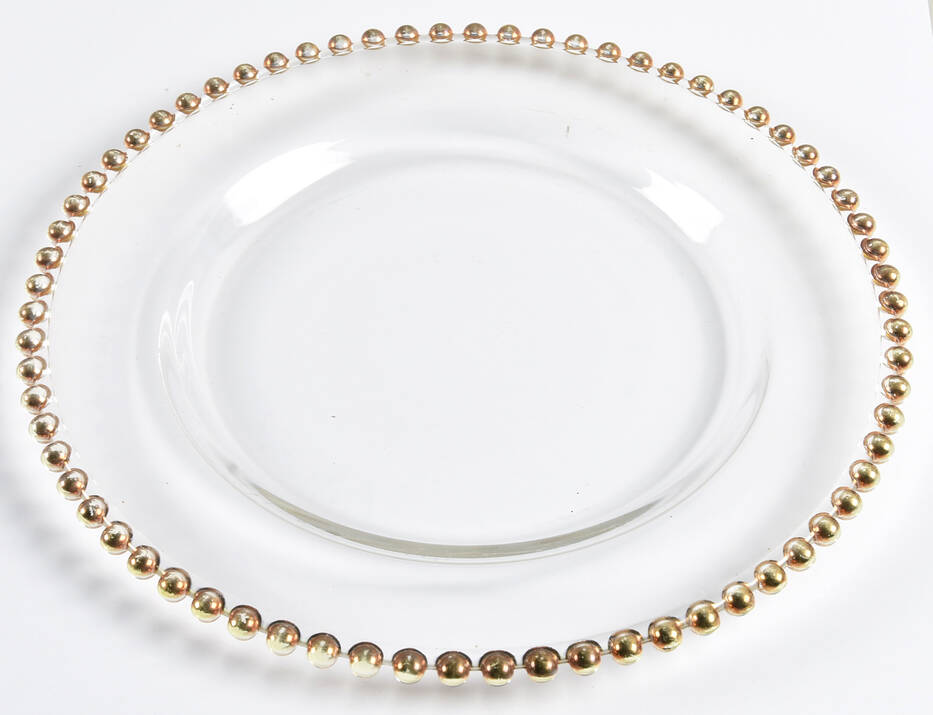 Candlewick Gold Beads Dinner Plate
