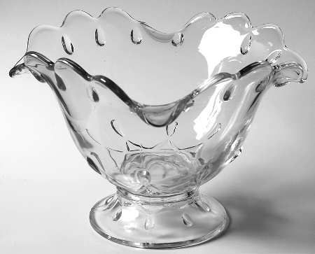 Teardrop Clear Footed Crimped Bowl