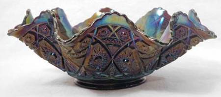 Diamond Lace Purple Crimped Bowl