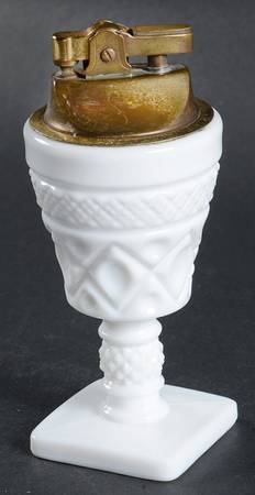 Cape Cod Milk Glass Cigarette Lighter in Cordial Base