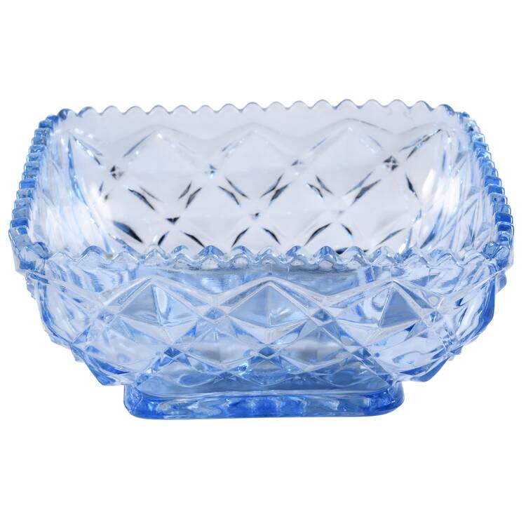 Diamond Block Blue Square Bowl 5"