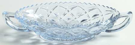 Diamond Block Blue Handled Pickle Dish