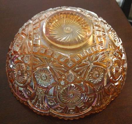Broken Arches Marigold Punch Bowl with Stand