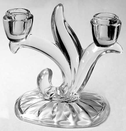 Lotus Blossom Clear Double Light Candlestick