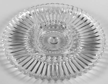 Lotus Blossom Clear 11" Round 5 Part Relish