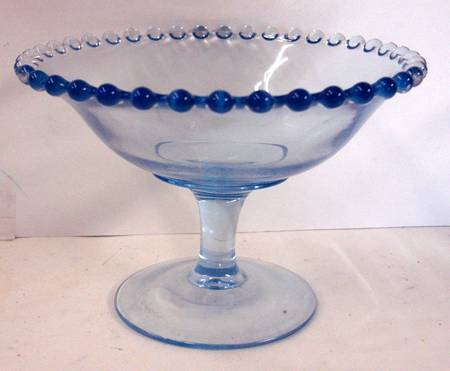 Candlewick Viennese Blue Round Compote (Height X Width)