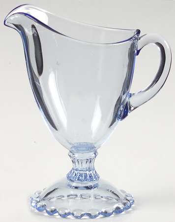 Candlewick Viennese Blue Creamer with Beaded Base