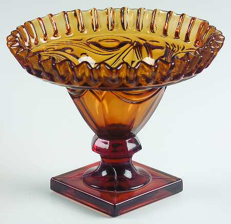 Ipswich Amber Round Compote (Height X Width)