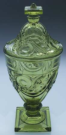 Ipswich Green Candy Dish & Lid