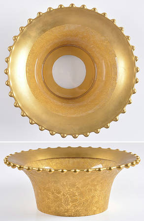 Candlewick Gold Encrusted Belled/Punch Base Bowl
