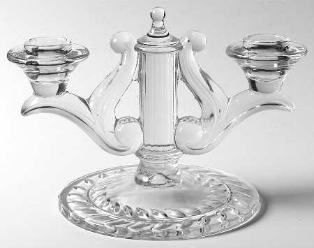 Laurel Double Light Candlestick by Indiana Glass