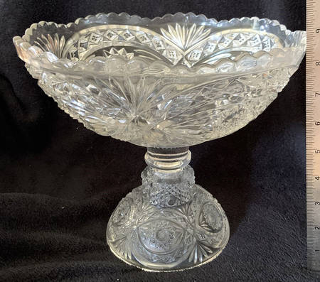 Hobstar Clear 9" Open Compote