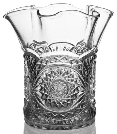 Hobstar Clear 8" Crimped Vase