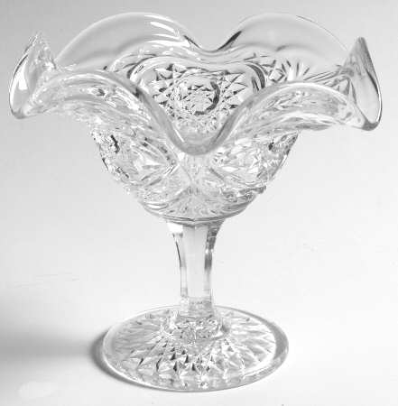 Hobstar Clear 4" Height Open Compote