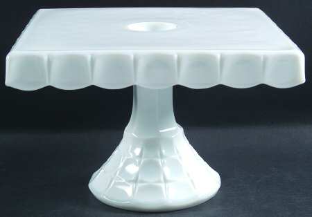 Constellation Milk Glass Square Cake Stand