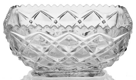 Diamond Block Clear Square Bowl 5"