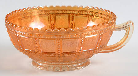 Beaded Block Marigold 5" Handled Square Bowl