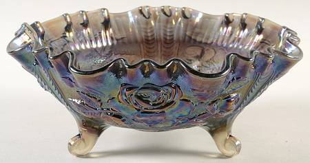 Lustre Rose Amethyst 8" 3-Toed Footed Bowl