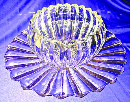 1005 Clear Punch Bowl with Underplate