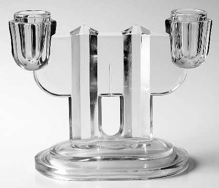 1005 Clear 5" Double Light Candlestick