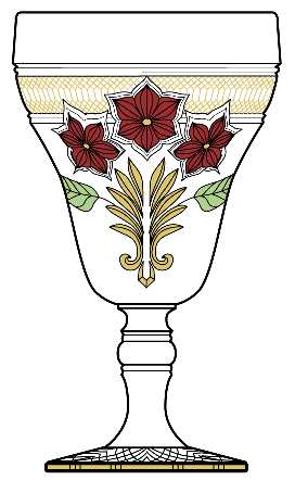 Narcissus Spray (Gold Trim) by Indiana Glass